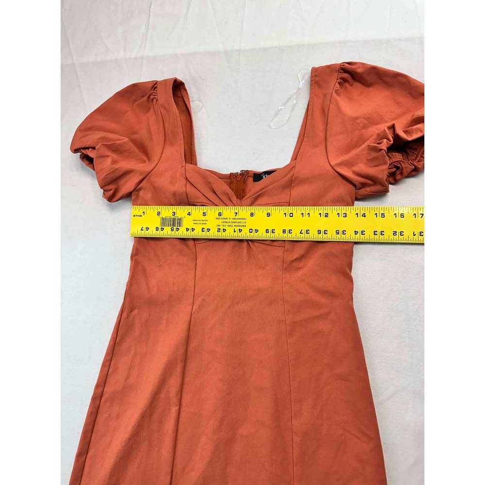 Trixxi‎ Cottagecore Rust Puff Sleeve Dress Womens M - Picture 6 of 8